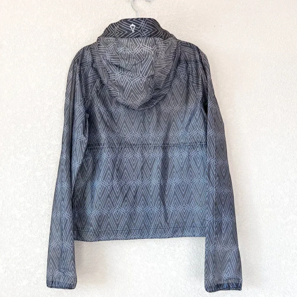 Ivivva Girls' Gray Geometric Rain Jacket